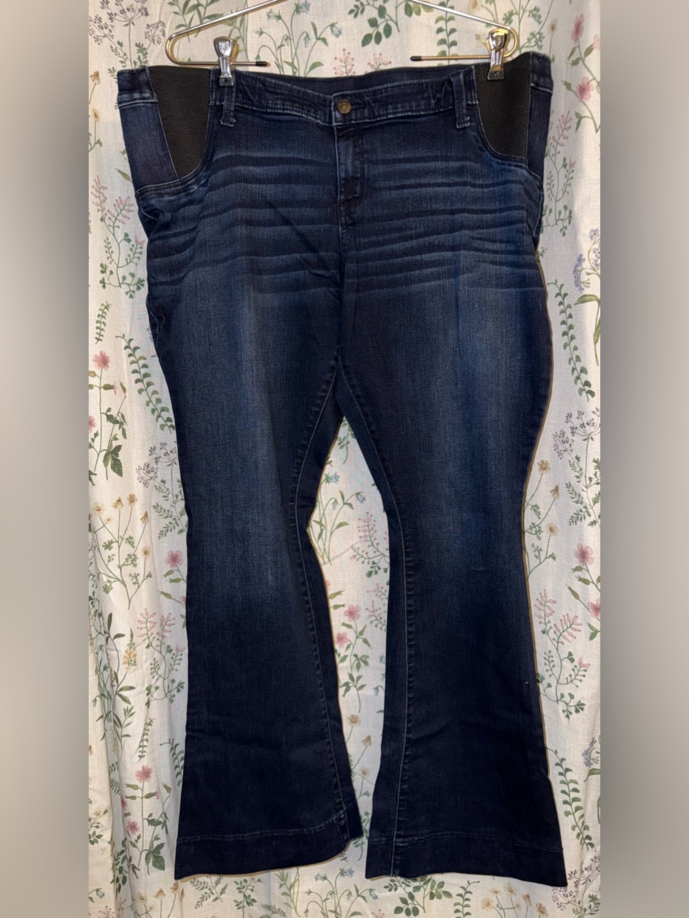 Liz Lange Dark Navy Stretch Flare Maternity Jeans